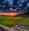 Vivid landscape in the mountains at sunrise