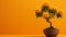 Vivid Marigold Bonsai Tree: Minimalist Desktop Wallpaper In Hd