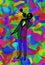 Vivid Multi Color Abstract Illustration of Classic Jazz Trumpet Player