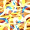 Vivid multicolored abstract geometric wavy lines seamless pattern Summer, joyful, bright, festive fabric print