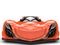 Vivid orange concept racing super car - front view closeup shot