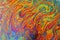 Vivid orange trippy psychedelic abstract