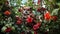 Vivid Owl In A Garden Of Roses