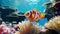 Vivid Photorealistic Clown Fish Swimming In The Ocean