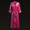 Vivid Pink Silk Robe: Photorealistic Rendering On Black Background