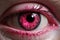 Vivid Rabbit pink eye closeup. Generate Ai