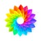 Vivid rainbow colors vector paper spiral spectrum flower