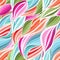 Vivid seamless abstract hand-drawn waves pattern