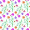 Vivid seamless flowered pattern