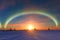 vivid sun dogs amidst arctic aurora borealis display