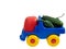 Vivid toy car truck full of green cucumbers