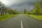 Vivid view with road and cloudy sky