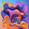 Vivid Violet and Orange Fluid Background - Mesmerizing Abstract Graphic Art.
