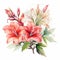 Vivid Watercolor Floral Bouquet: Artgerm Inspired Delicate Flora Depictions