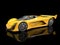 Vivid yellow futuristic concept race car