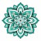 Vividly Bold Mandala Flower Design: Light Teal & Dark Green