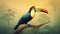 Vividly Bold Toucan Illustration In Hyper-realistic 2d Game Art Style