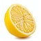 Vividly detailed cross-section of a lemon, highlighting the fresh pulp and seeds.