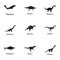 Viviparous lizard icons set, simple style