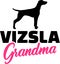 Vizsla Grandma with silhouette