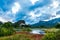 ViÃ±ales valley view in Cuba. Unreal nature with lakes, mountain, trees, wildlife. Gorgeus sky.