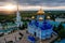 Vladimir Cathedral of the Zadonsk Nativity of the mother of God monastery, aerial drone view