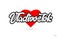 vladivostok city design typography with red heart icon logo