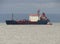 Vladivostok, Primorsky kray / Russia - September 23 2018: Oil product tanker Taganroga at anchor and pilot boat in roadstead of po