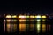 Vladivostok, Russia - 01.19.2020: Night view of Dalzavod dock. Russian shipbuilding and ship repair company