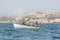 Vladivostok, Russia - 2020, summer - Maritime competition by a cadet of the naval school in rowing on yachts. Young people compete