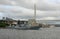 Vladivostok, Russia - August 17, 2019: Large anti-submarine ship frigate, project 1155, NATO code `Udaloy`