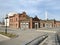 Vladivostok, Russia. The former artillery workshops on the embankment of Tsesarevitch in spring morning