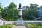 Vladivostok, Russia, July, 23, 2018. Obelisk at the burial site of the victims of the robbery of American air pirates on the Sovie