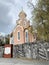 Vladivostok, Russia, October, 27, 2019.  Chapel in the name of St. Andrew and the memorial in memory of the soldiers who died duri