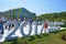 Vladivostok, Russia, September, 10, 2017.The inscription `2017 the year of ecology in Russia` in front of the pavilion of the Mini