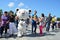 Vladivostok, Russia, September, 10, 2017. Mascot of Winter Olympic games 2018 in Seoul, the white tiger on the promenade, FEFU, Vl