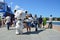 Vladivostok, Russia, September, 10, 2017. Mascot of Winter Olympic games 2018 in Seoul, the white tiger on the promenade, FEFU, Vl