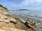 Vladivostok, a view of the Basargin Peninsula from Patroclus Patrokl Bay in the Ussuri Bay of the Sea of Japan in summer