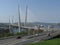 Vladivostok, view of the Golden bridge and the Golden horn Bay.