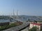 Vladivostok, view of the Golden bridge and the Golden horn Bay.