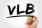 VLB - Very Large Business acronym with marker, business concept background