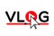 Vlog icon logo . Video blog concept