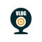 Vlog icon, tv broadcast, live stream vector icon