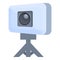 Vlogger action camera icon cartoon vector. Live video