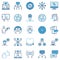 Vlogging and Personal branding colored vector icons collection