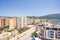 Vlore, ALBANIA, Juny 18, 2023: Vlora resort town, city embankment, beaches and the Adriatic Sea taken from a drone