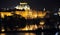 Vltava embankment in Prague on a warm summer night