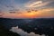 Vltava meander in sunrise, horseshoe in Czech republic