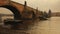 Vltava River Flowing Under Charles Bridge in Prague