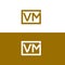 VM letter logo line square VM